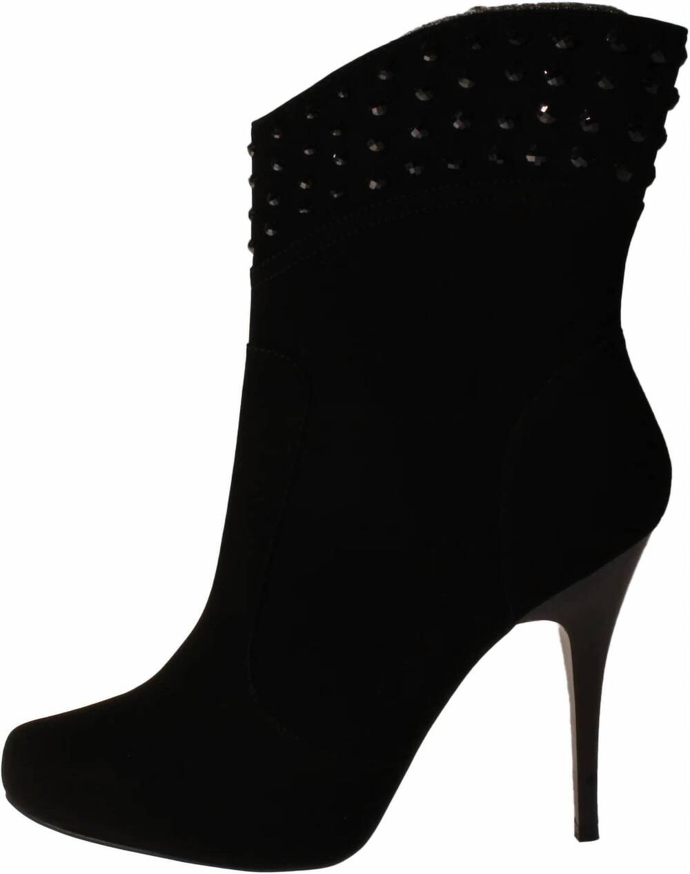 NEW NINA women's lillian stiletto boot in black micro fabric